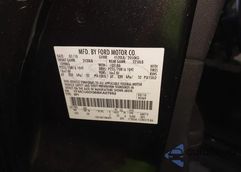 2011 Ford Escape Xlt из США, поврежденный, VIN 1FMCU0DG6BKA07692